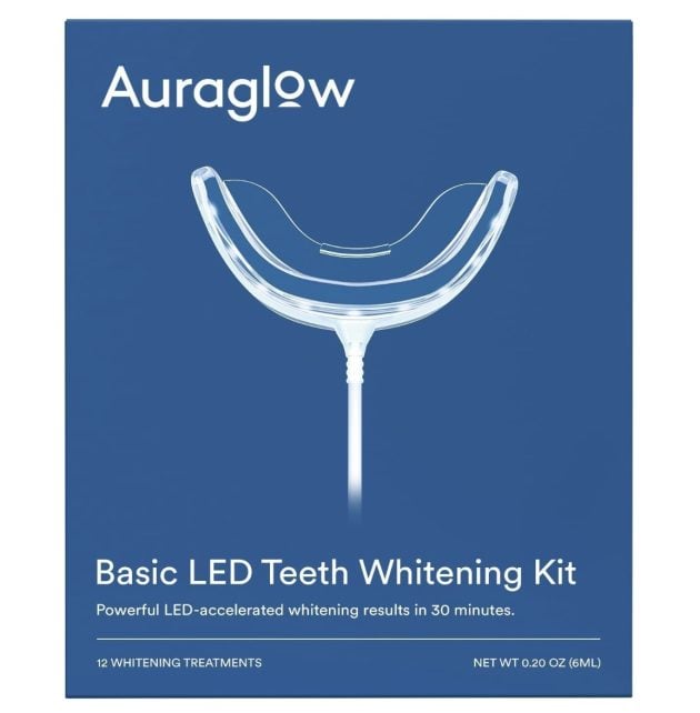 Auraglow Teeth Whitening Kit, Wired LED Accelerator Light